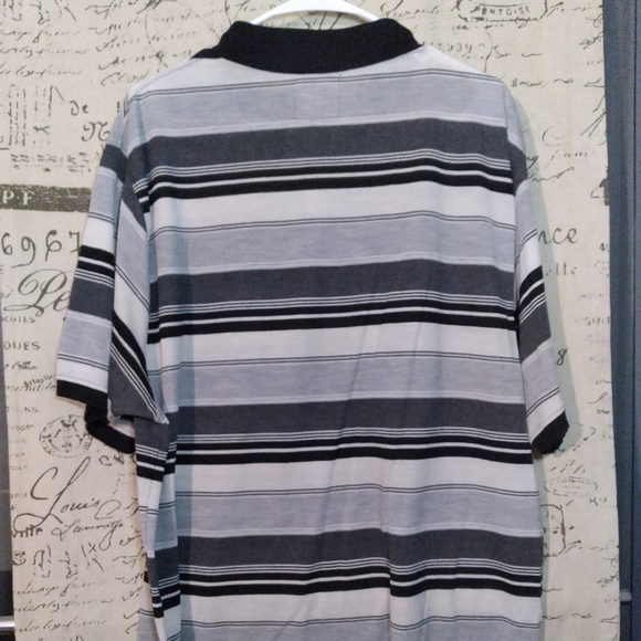(#11) Men's Black and White Stripped Xtreme Gear Collar Shirt (Size 3XL) - Picture 8 of 12